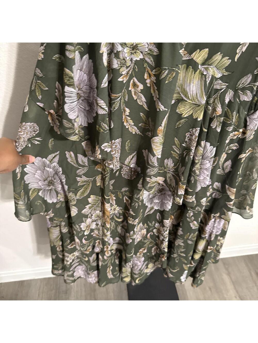 $295 Lauren Ralph Lauren Off-the-Shoulder Kanerite Asymmetric Floral Gown Sz: 2 - Picture 6 of 14
